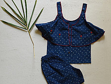 Little Karigari | Pure Cotton Embroidered - Top & Shorts Set For Girls