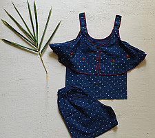 Little Karigari | Pure Cotton Embroidered - Top & Shorts Set For Girls