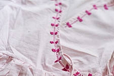 Little Karigari | Pure Cotton Embroidered - Light Pink Angarkha Style Frock