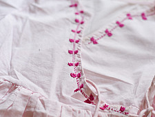 Little Karigari | Pure Cotton Embroidered - Light Pink Angarkha Style Frock