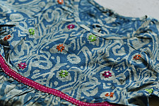 Little Karigari | Pure Cotton Embroidered - Blue frock for girl