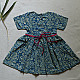 shop Pure Cotton Embroidered - Blue frock for girl