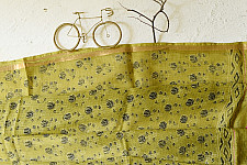 Block Printed Kota Cotton | Kota Doria Dupatta - Mustard Yellow