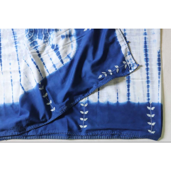 नखराली | Nakharali ✼ Embroidered Cotton Shibori Saree | 8