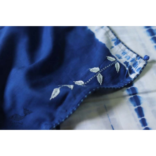 नखराली | Nakharali ✼ Embroidered Cotton Shibori Saree | 8