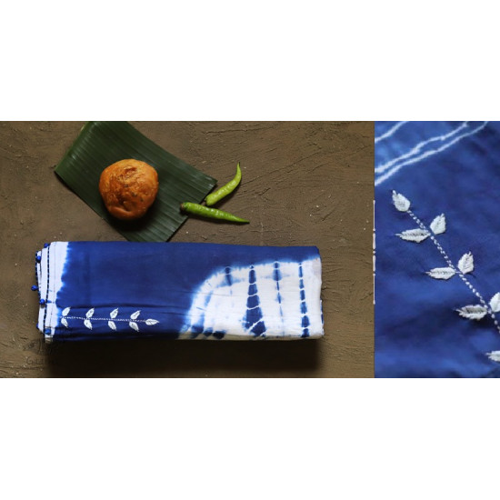 नखराली | Nakharali ✼ Embroidered Cotton Shibori Saree | 8