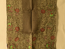 Block Printed Kota Cotton ✜ Embroidered Stole - Mehndi Green