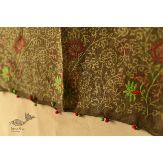 shop Block Printed Kota Cotton ✜ Embroidered Stole