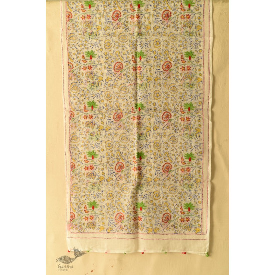 shop Block Printed Kota Cotton ✜ Embroidered Stole