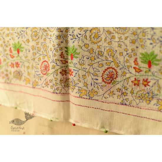 shop Block Printed Kota Cotton ✜ Embroidered Stole