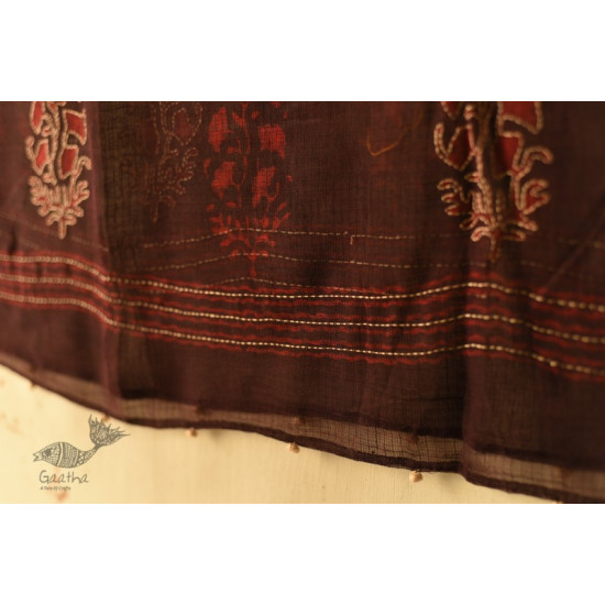 shop Block Printed Kota Cotton ✜ Embroidered Stole