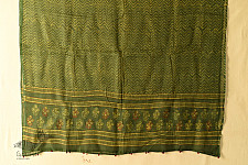 Block Printed Kota Cotton ✜ Embroidered Dupatta - Green