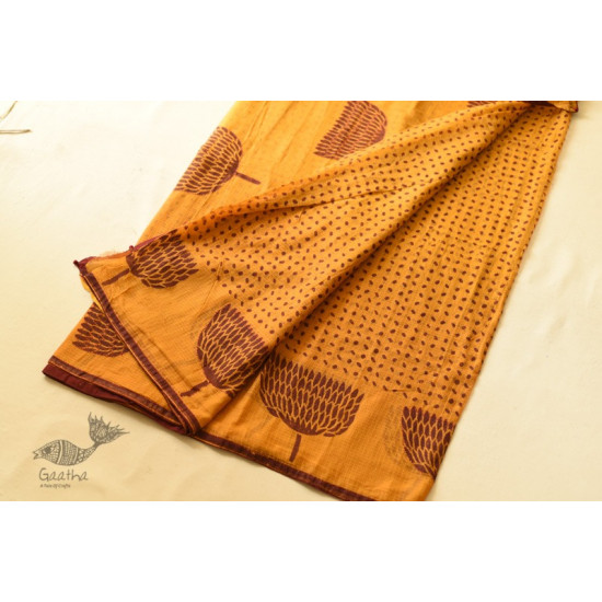 shop Block Printed Kota Cotton Embroidered Saree