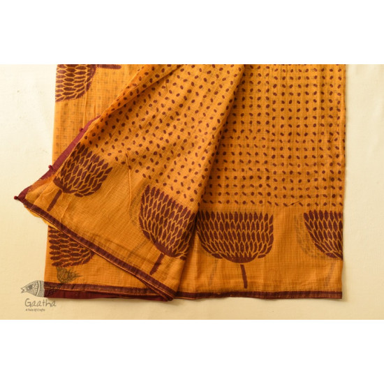 shop Block Printed Kota Cotton Embroidered Saree