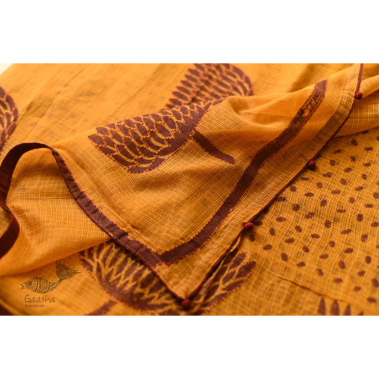 shop Block Printed Kota Cotton Embroidered Saree