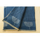 shop Block Printed Kota Cotton Embroidered Saree - Indigo Blue