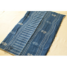 Block Printed Kota Cotton ✜ Embroidered Saree - Blue
