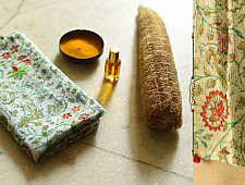 Block Printed Kota Cotton ✜ Embroidered Stole - Off White