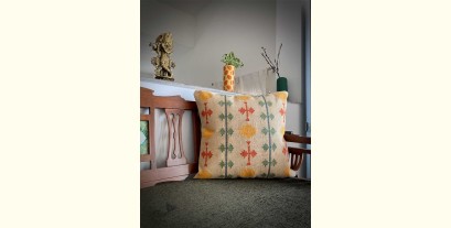  Mogra Handwoven Cotton Cushion Cover ( Single Piece - 20"x20")