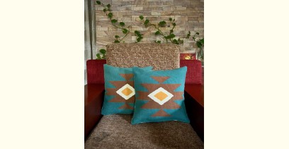 Bukhara Handwoven Cotton Cushion Cover ( Single Piece - 16" x 16")