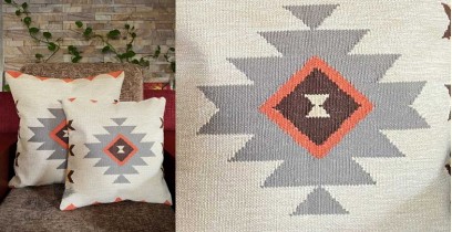 Tankla Handwoven Cotton Cushion Cover ( Single Piece - Two Size Options)
