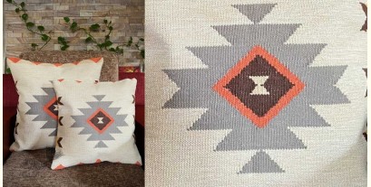 Tankla Handwoven Cotton Cushion Cover ( Single Piece - Two Size Options)