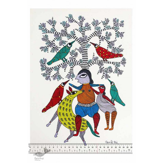 Gond Folk & Tribal Art Painting ( 25cm x 35cm ) | 8