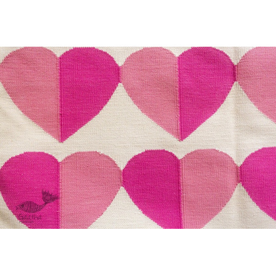 shop Hearts Handwoven Cotton Punja Dhurrie