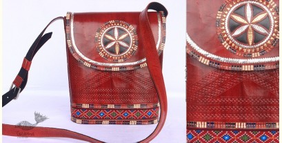 Be Nomadic | Kutchi Leather Sling Bag With Rabari Embroidery - 7