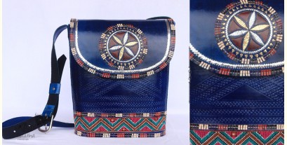 Be Nomadic | Kutchi Leather Sling Bag With Rabari Embroidery - 9