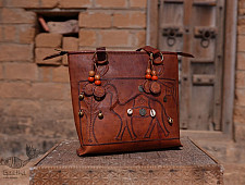 Tunes From the Duens ⌘  Leather Handbag With Jatt Embroidery ⌘ 2