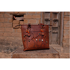 Tunes From the Duens ⌘  Leather Handbag With Jatt Embroidery ⌘ 2