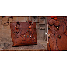 Tunes From the Duens ⌘  Leather Handbag With Jatt Embroidery ⌘ 2