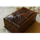 Wood Flower Carving ~ Walnut Wood Box 