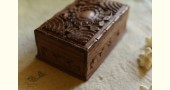 Wood Flower Carving ~ Walnut Wood Box 