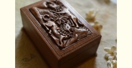 Lion Wood Carving ~ Walnut Wood Box