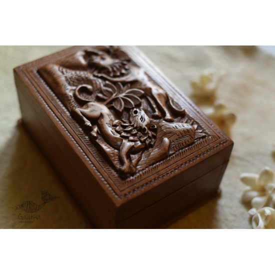 buy Lion Wood Carving ~ Walnut Wood Box