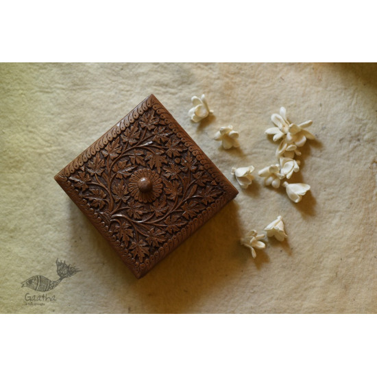 buy Wood Carving ~ Walnut Wood Dry Fruit Box