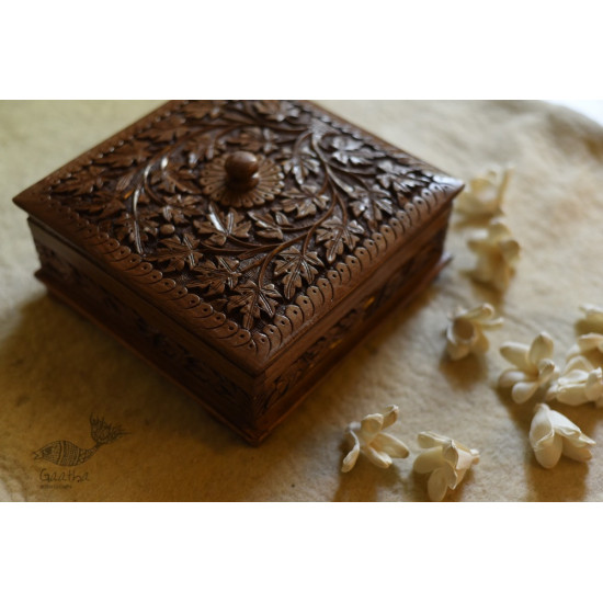 buy Wood Carving ~ Walnut Wood Dry Fruit Box