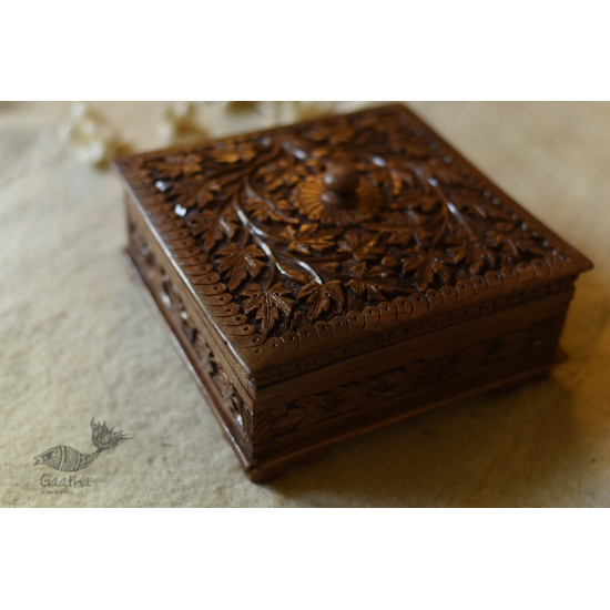 buy Wood Carving ~ Walnut Wood Dry Fruit Box