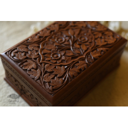 Surajmukhi Wood Carving ~ Walnut Wood Box