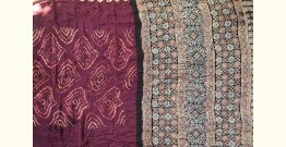 Arundhati | Modal Silk Ajrakh Tie & Dye Saree - Violet 