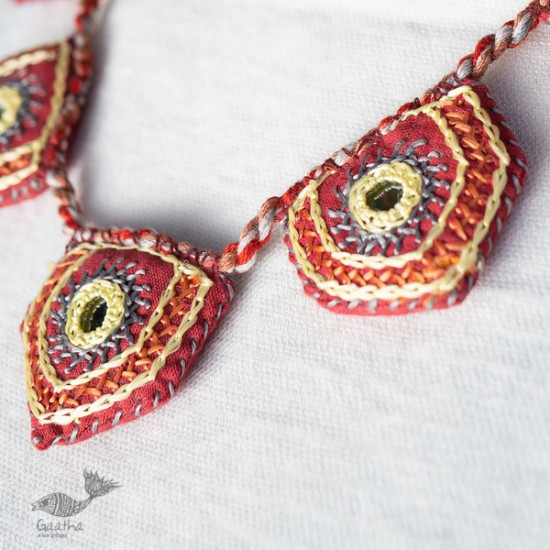 shop Handmade applique & Embroidered fabric necklace