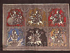 Sacred cloth of the Goddess - Six Devi ( 15" X 18" )