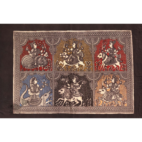 Sacred cloth of the Goddess - Six Devi ( 15 X 18 )