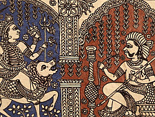 Sacred cloth of the Goddess - Chamunda Maa ( 15" X 18" )