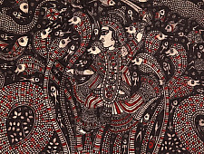 Sacred cloth of the Goddess - Krishna with Kalia ( 15" X 18" )