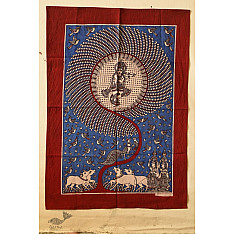 Sacred Cloth Of The Goddess ~ Mata ni Pachedi Painting - Krishna in Tree of Life