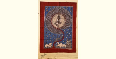 Sacred Cloth Of The Goddess ~ Matani Pachedi Painting - Krishna in Tree of Life