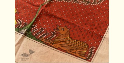 Sacred Cloth Of The Goddess ~ Matani Pachedi Painting - Tiger Hunting Deer